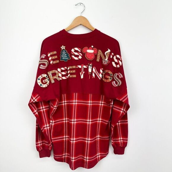 Disney Parks Spirit Jersey Women’s Mickey Mouse Season Greetings Festive Red - Picture 2 of 16